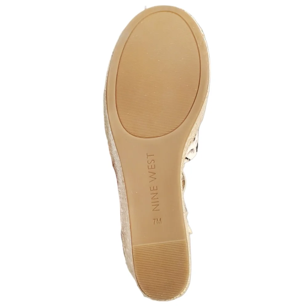 Nine West Adell Snake Espadrille Sandal Wedge Heel Size 7 M